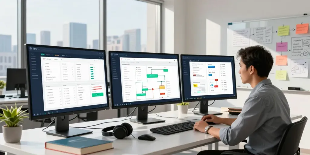 SEO expert analyzing data for instant indexing strategies in a modern workspace.